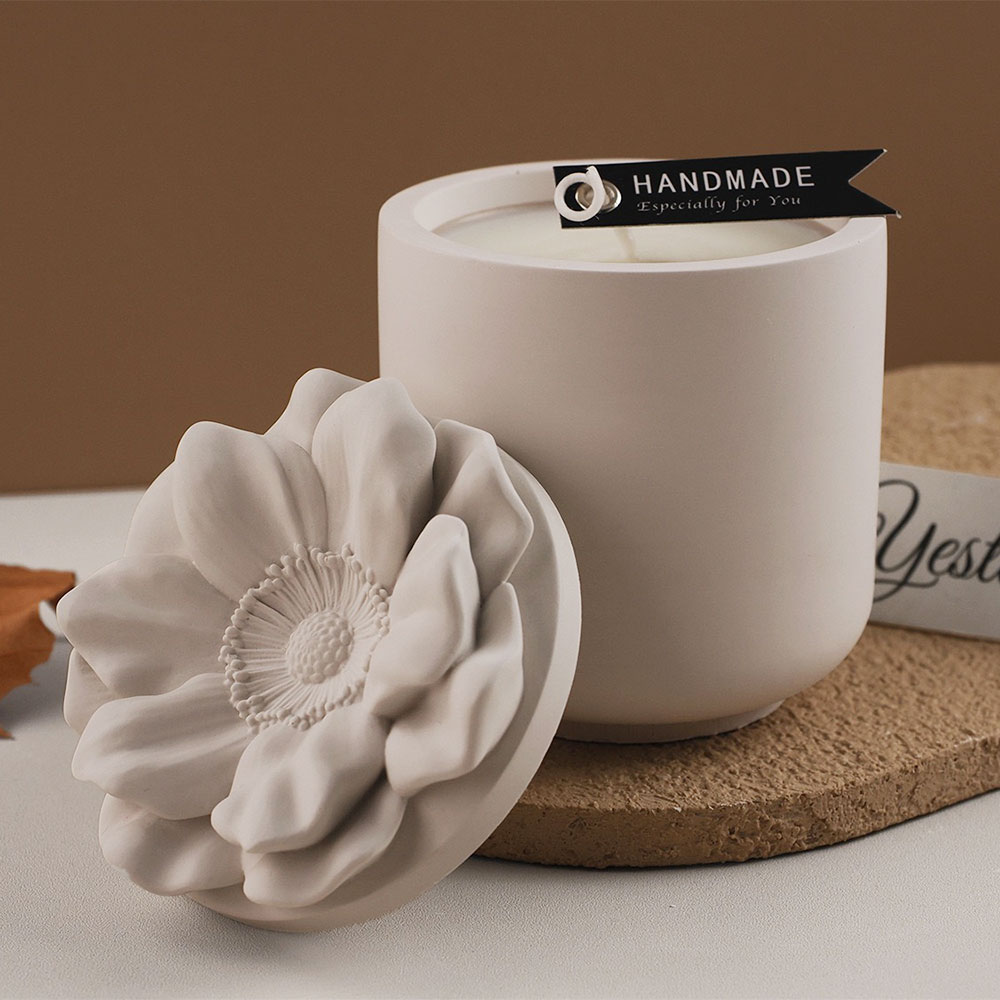 Candle Making Jars With Lids - Kotak Penyimpanan Bunga Matahari Cetakan Silikon