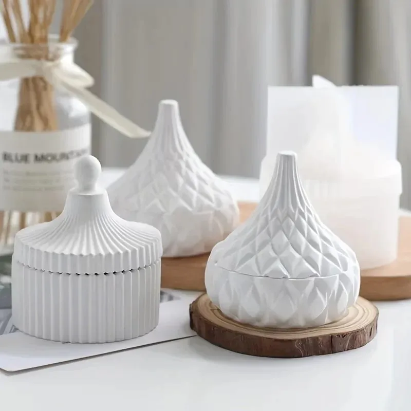 Candle Making Jars With Lids - 2 buah cetakan lilin silikon dengan
