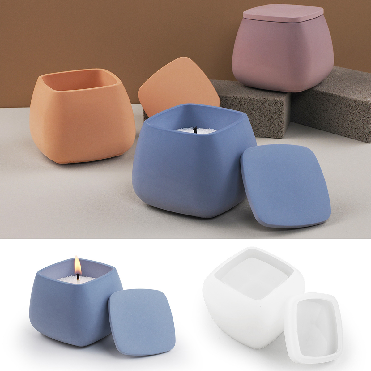 Stoples lilin persegi cetakan  - Candle Making Jars With Lids ulasan dan harga